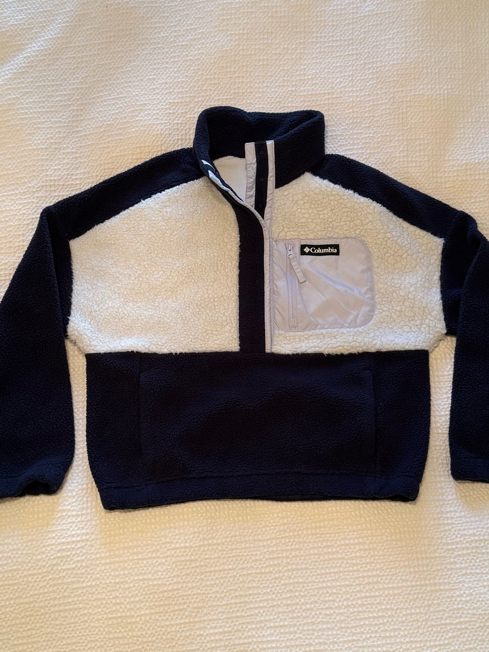 Columbia | Navy & Cream Sherpa Half-Zip Jacket | Size M